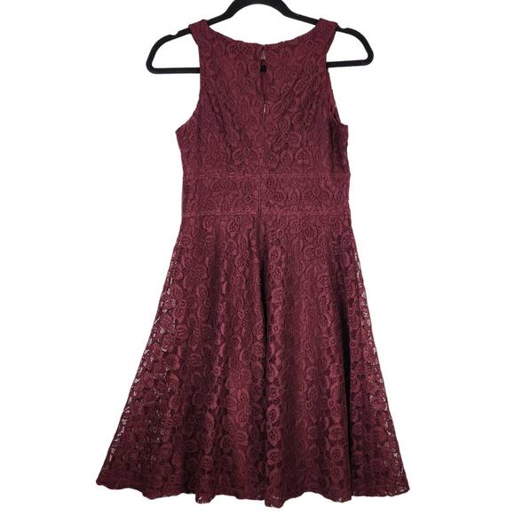 NWT Wisp Kalia Dress Size 2 Burgandy Lace Sleeveless - Picture 6 of 16